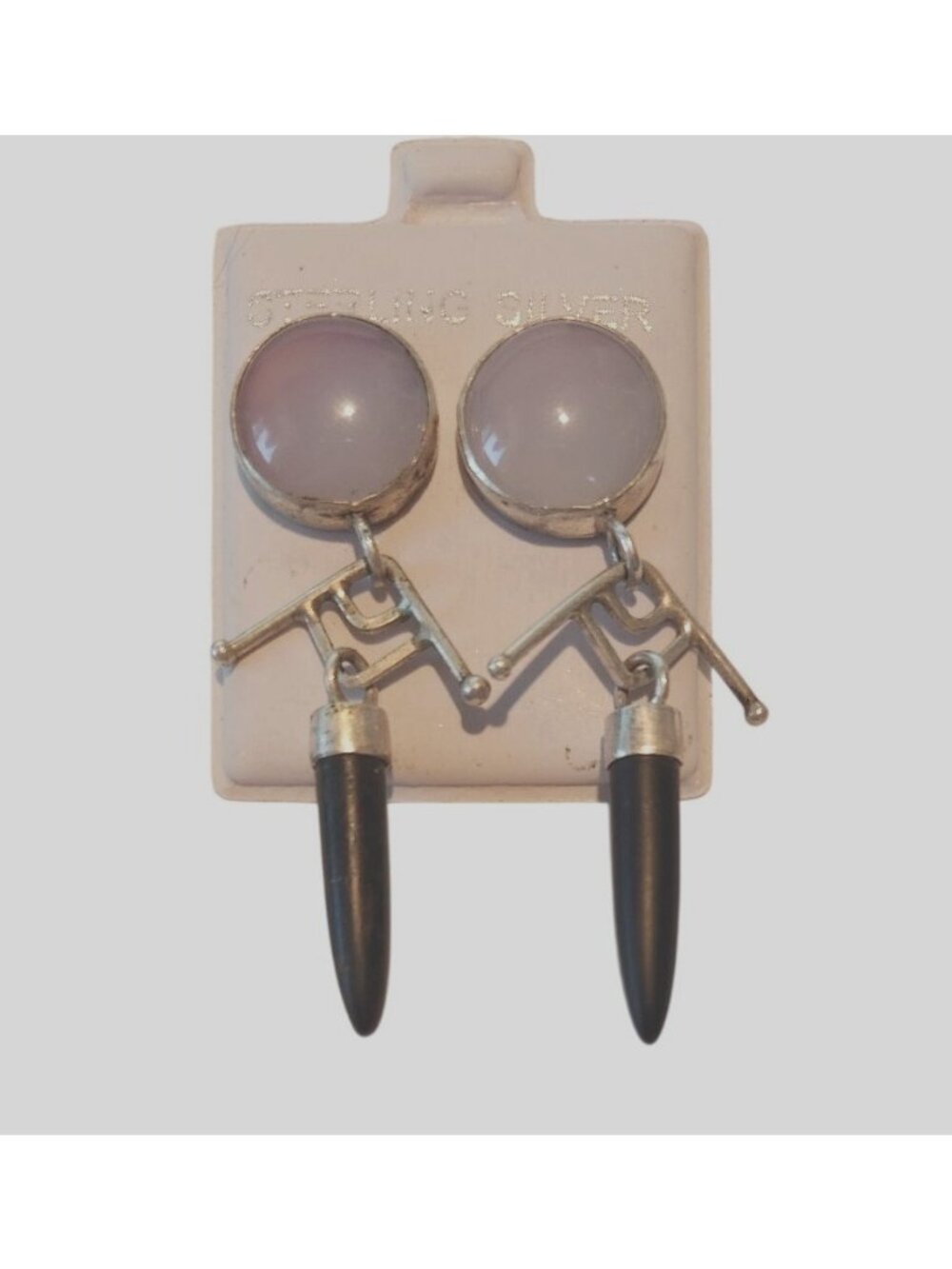 Earrings Blue Chalcedony Onyx Silver Post Silver Drop 10gr  Jerry & Fran Harr
